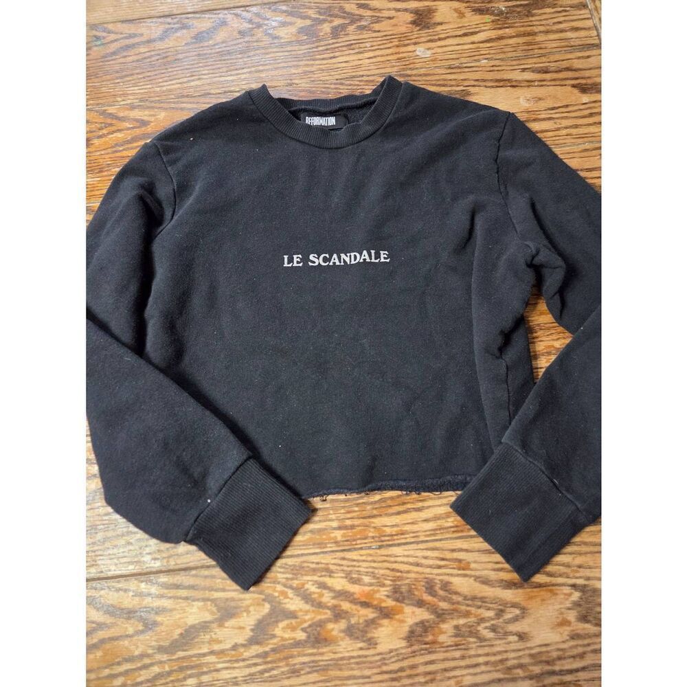 Reformation Le Scandale sweatshirt in black sz XS